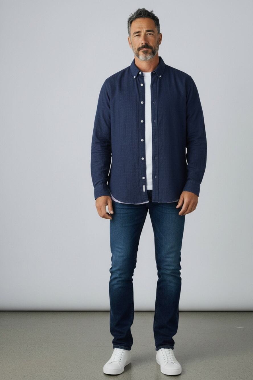 Rag & Bone Mens Sz L Classic Fit Double Cloth Shirt Cotton Long Sleeve Button-up